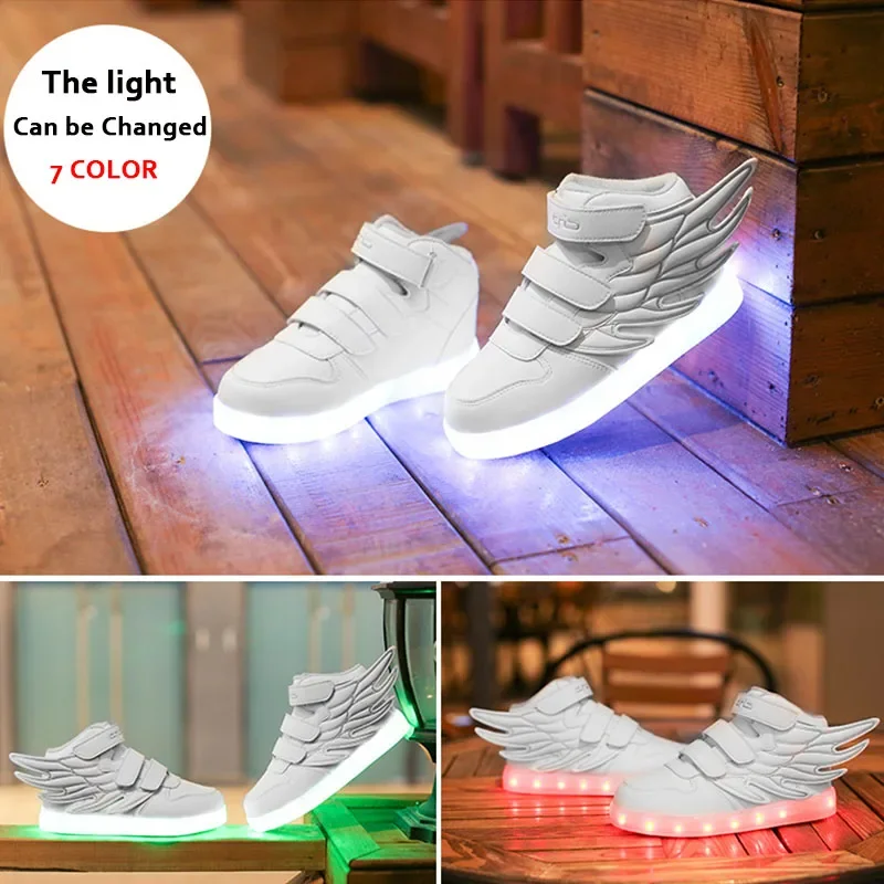 Size 25-37 Children Glowing Sneakers Kid Luminous Sneakers with Luminous Sole Lighted Shoes for Boys Girls Led