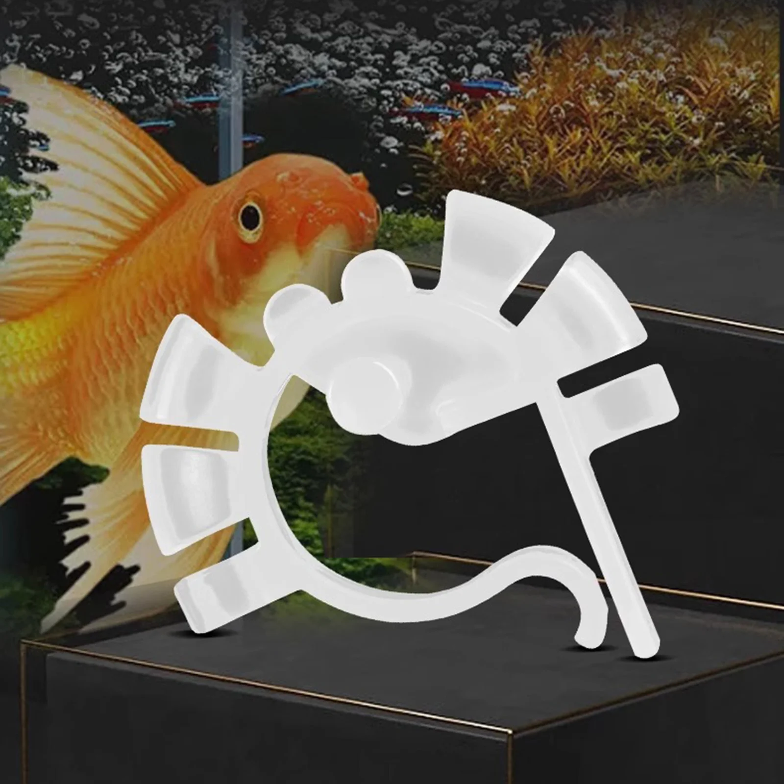 2 Stück Aquarium-Luftschlauchhalter-Clip, U-förmige Saugnapfhalterung für Sauerstoff- und CO2-Schläuche, passend für 4–6 mm Rundrohre – Detail 3