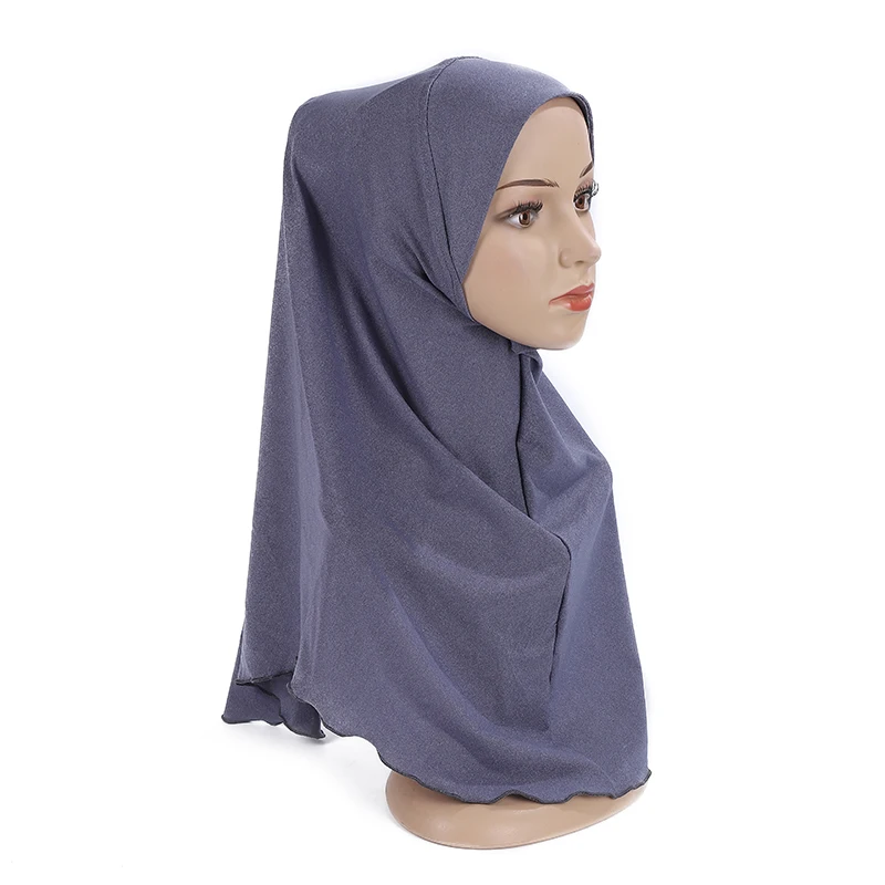 Teenage Girls Muslim Hijab Plain Hijab Hats Scarf Islamic Headscarf Hat Amira Pull On Headwrap 10 years girl scarf muslim hijab