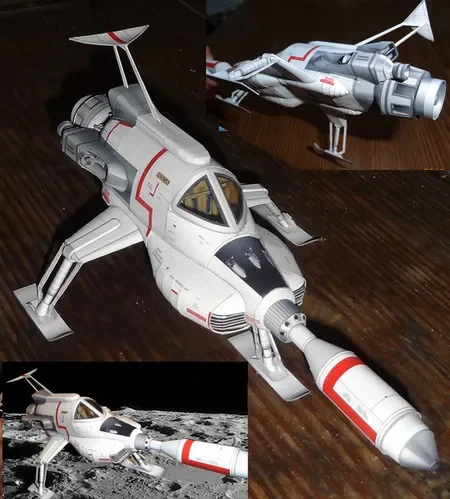 Civil Spacecraft Ultra-Fine UFO Intercropped Lunar Spacecraft 3D Paper Model DIY Toy
