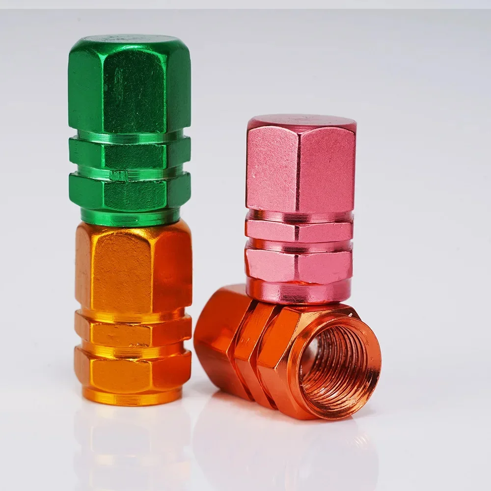Tire Valve Caps Hexagonal aluminum alloy vacuum car personalized universal