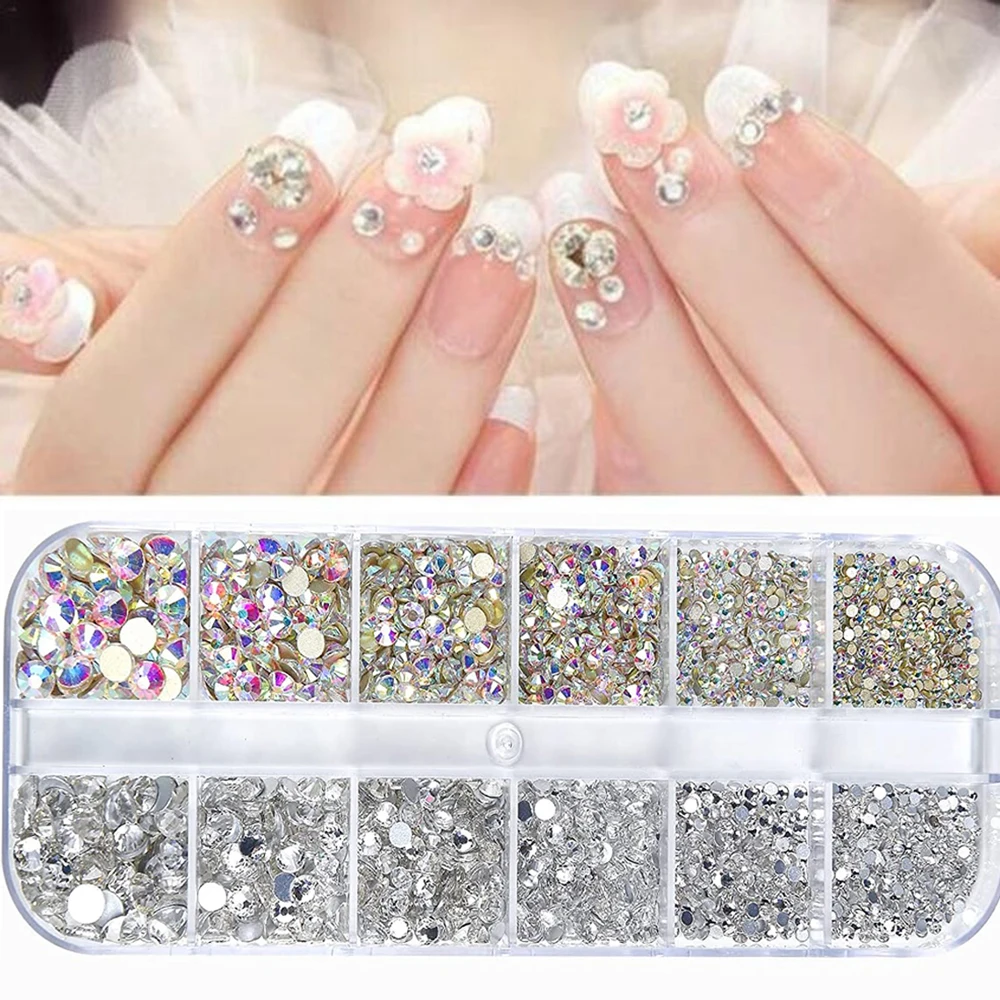 Deluxe Nail Art Rhinestones Kit with Storage Organizer for Stunning Holiday Designs