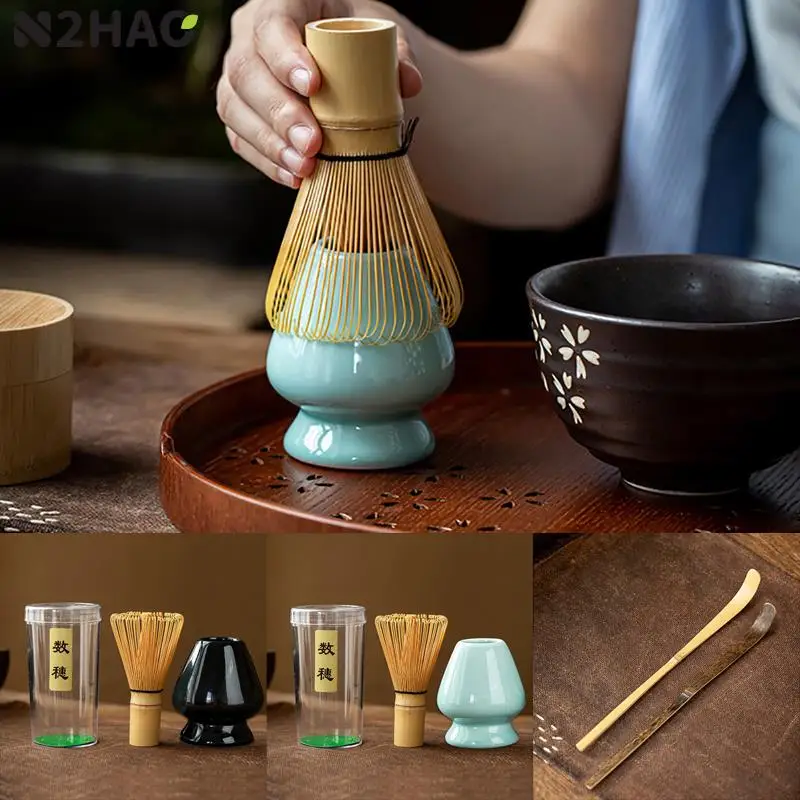 N2HAO Tea Set Japanese Tea Set Matcha Whisk (Chasen) Spoon And Scoop (Chashaku) Matcha Bamboo Accessories
