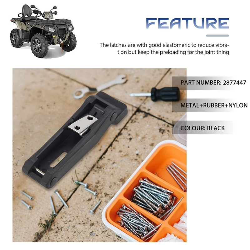 2877447 Flexible Rubber Front Storage Rack Latch 4Inch For Polaris Sportsman 500 550 800 850 1000 (2 Pack)