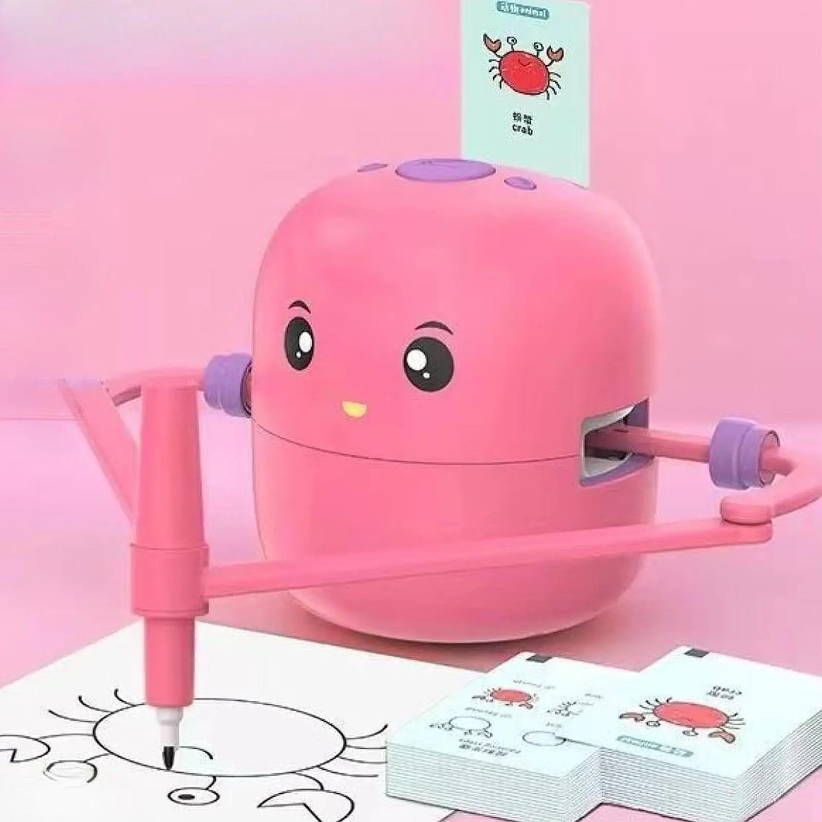Kids Drawing Robot Cute Creative Preschool Game Portable Interactive Educational Learning Toy for Boys Girls Children Gift