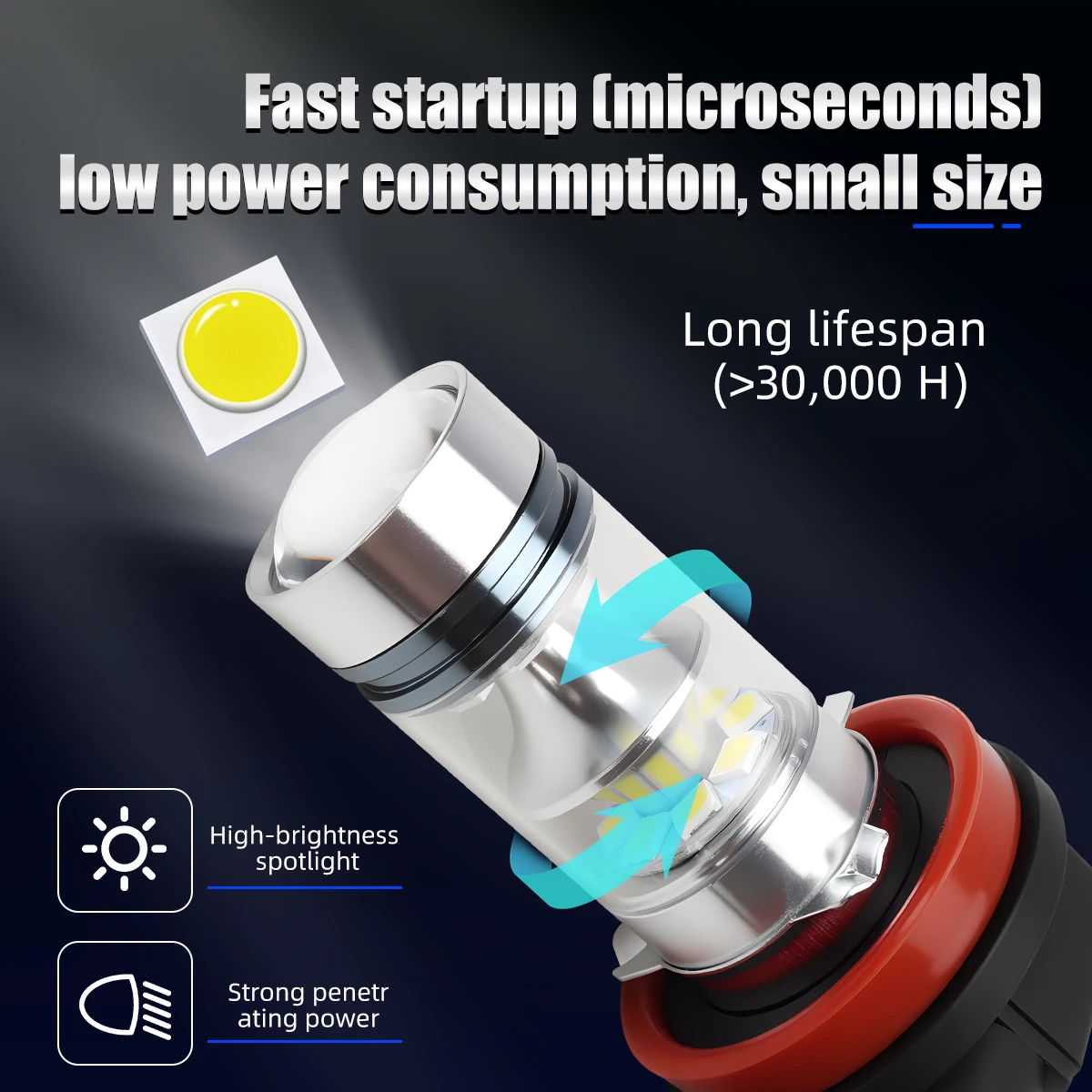 2PCS 자동차 H11 Led 안개등 전구 2835 칩 슈퍼 밝은 흰색/황금 자동 안티 안개 램프 자동차 운전 러닝 라이트