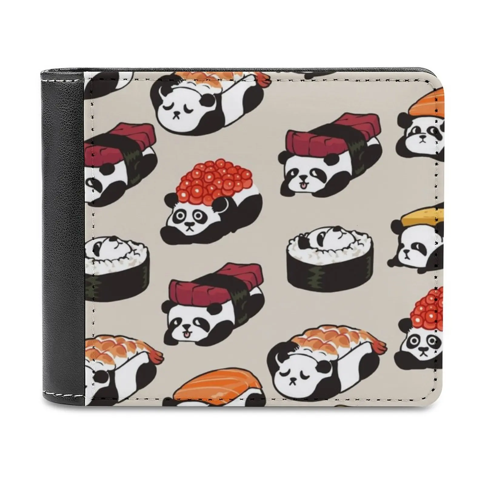

Sushi Panda Fashion Credit Card Wallet Leather Wallets Personalized Wallets For Men And Women Panda Sushi Personalized Wallet