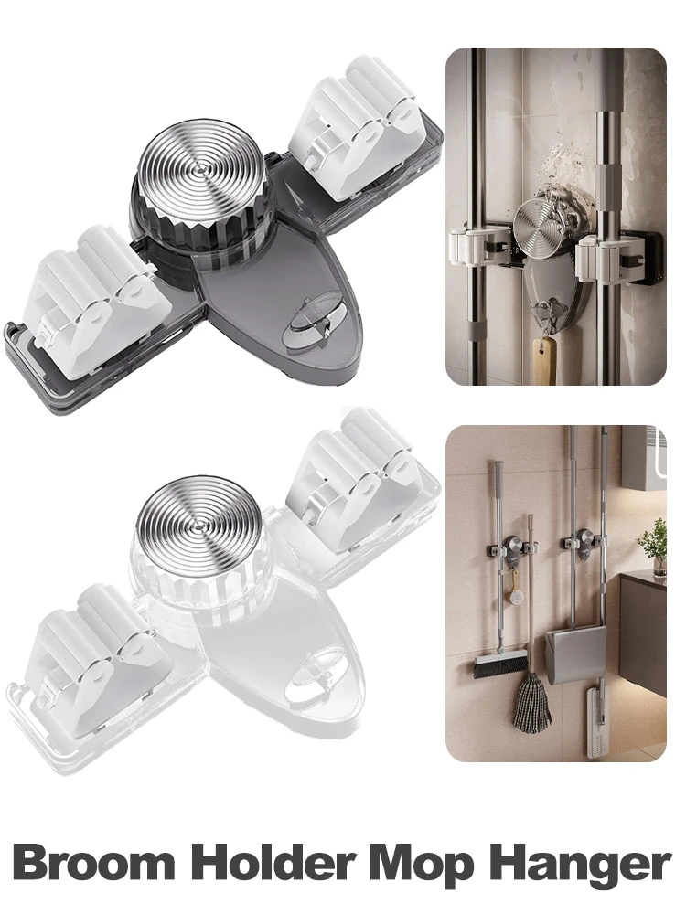 Bathroom Holder Mop Hanger Rack Wall Mount Mop Organizer Holder Storage Hook Kitchen Bathroom Organization Accessories