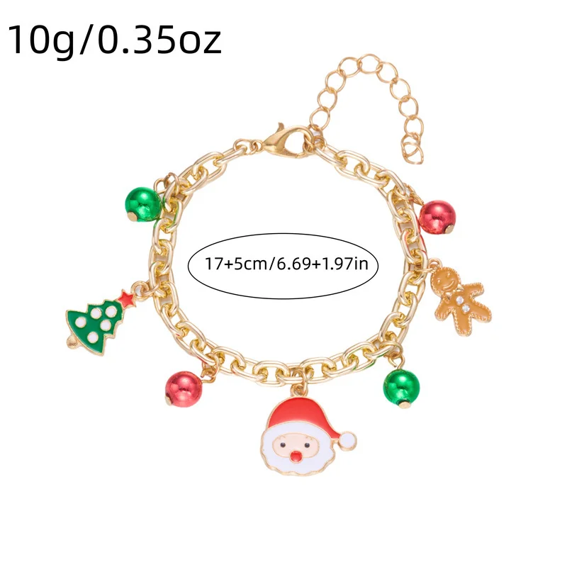 Weihnachten Santa Claus Metall Link Kette Armbänder für Frauen Männer Candy Schneeflocke Weihnachten Baum Elch Tropfen Armbänder Charme Party Schmuck – Detail 12