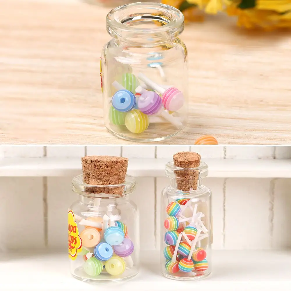 Miniature Dollhouse Candy Jar with Lollipops - DIY Kitchen Accessories