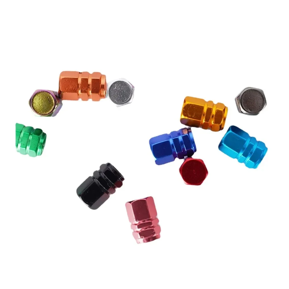 Tire Valve Caps Hexagonal aluminum alloy vacuum car personalized universal