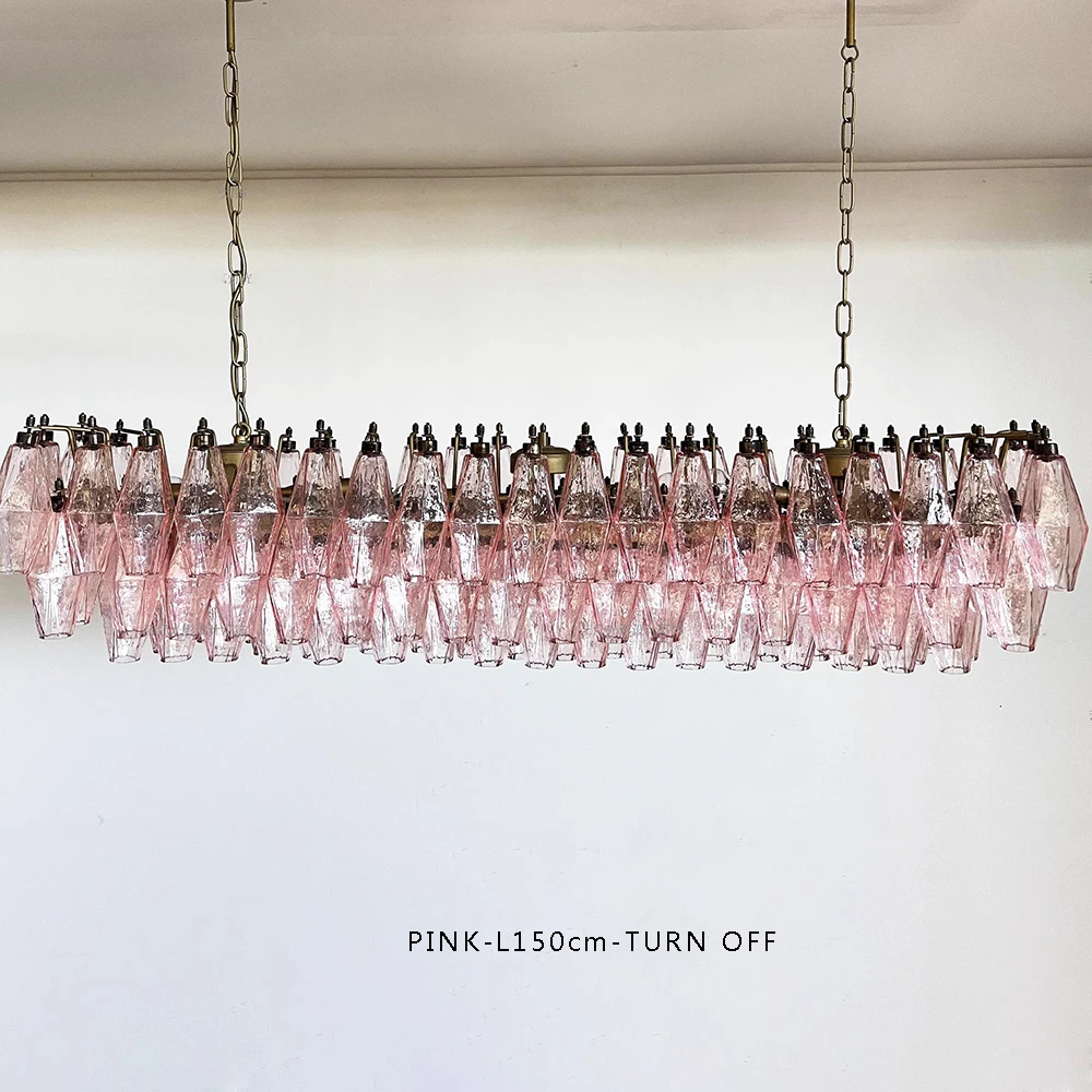 Description Picture 4 of itemNordic Vintage Diamond Shape Glass Ceiling Pendant Lights Long for Dining Room Table Hanglamp