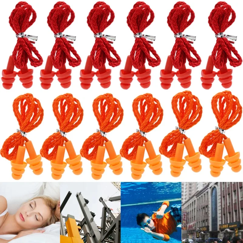 Soft Silicone Ear Plug Ear Protection Sleeping Travel Anti-Noise Earplugs Waterproof Swim Earplugs for Adult Children Swimmers