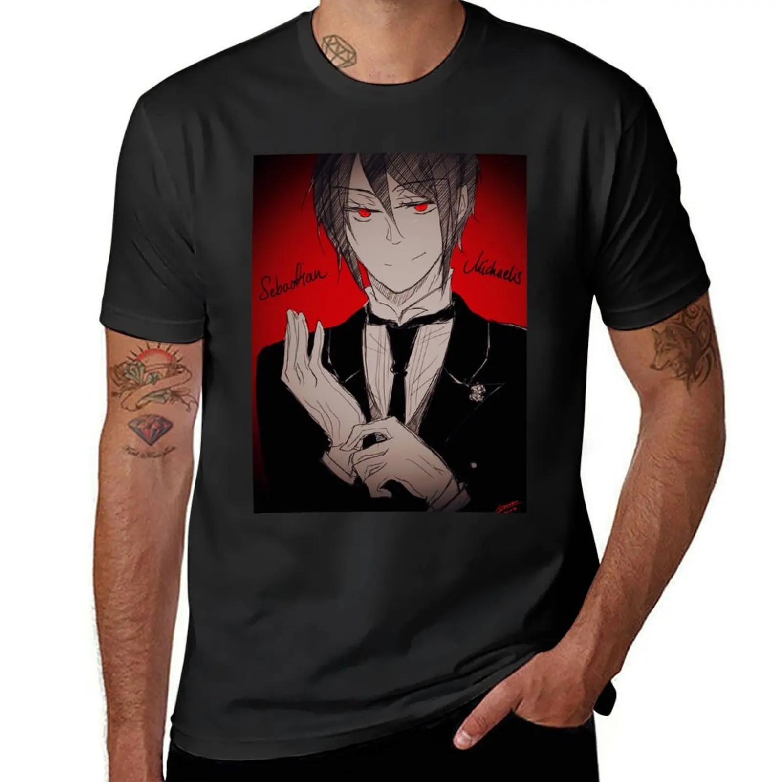 Black Butler - Sebastian T-Shirt kawaii clothes customs hippie clothes new edition mens t shirt