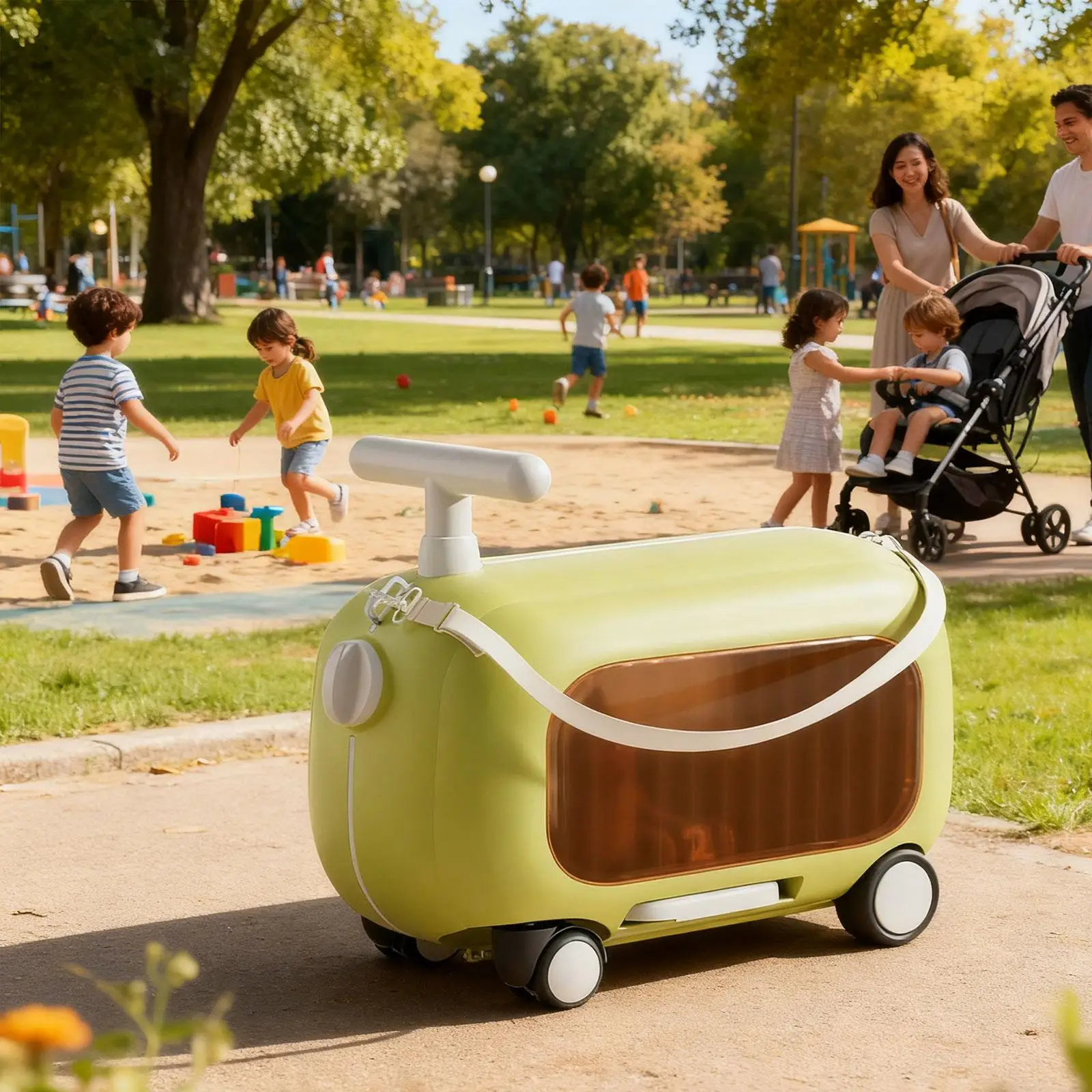 Ride on Suitcase, Luggage Case with Wheels Rideable Carry on Storage Carry on Luggage Children's Suitcase, for Aged 2-6 Years