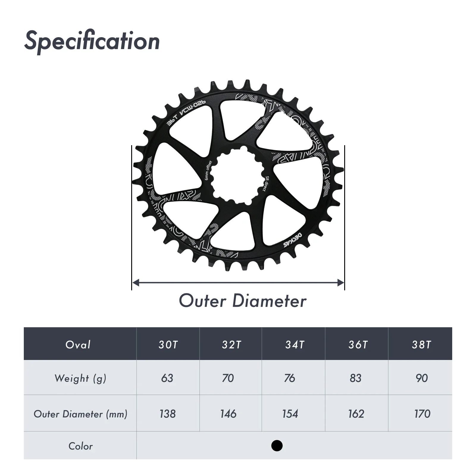 Bike Chainring Deckas Oval Direct Mount 3mm 6mm Offset for Sram XX1 Eagle X01 X1 X0 X9 Mountain 6 Mm 30T 32T 34T 36 38 MTB 3 pin bike chainring bicycle parts