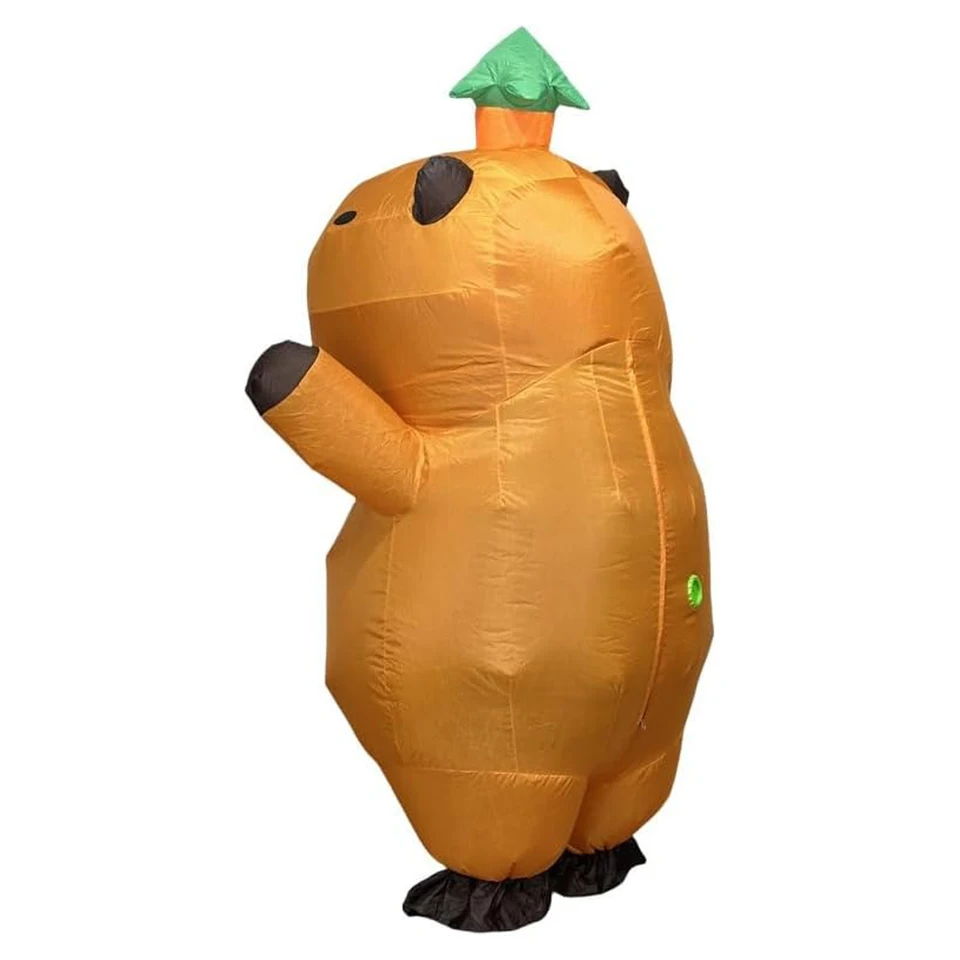 Opblaasbaar Capybara-kostuum voor heren, stof, 137 x 107 x 97