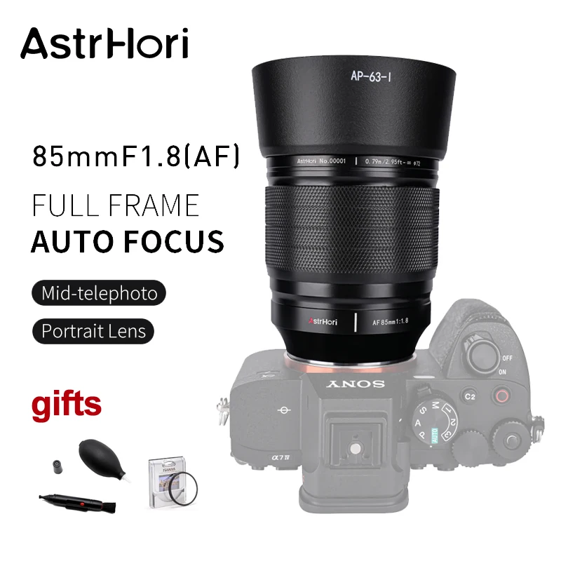 Astrhori 85Mm F1.8 Obiettivo Verticale Full Frame Per Sony Fe E Mount Obiettivo Con Messa A Fuoco Automatica Per Fotocamera A6000 A7 Iv Iii A7Iii A630