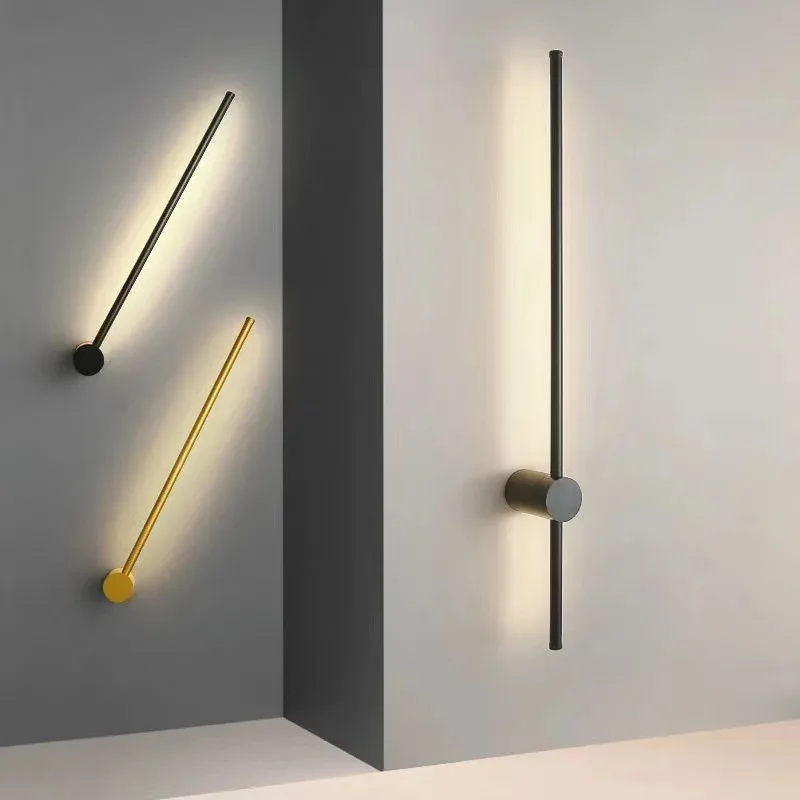 Nordic Modern LED Longer Wall Lamp Living Room Bedroom Bedside Decor Lamp Bathroom Mirror Stair Minimalist Design Light Fixtures