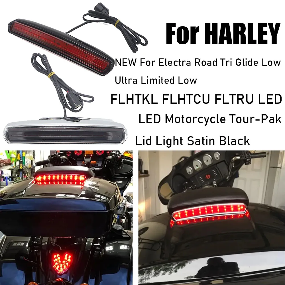

Motorcycle Tour-Pak Lid Light Satin Black for Harley Electra Road Tri Glide Low Ultra Limited Low FLHTKL FLHTCU FLTRU 2014+