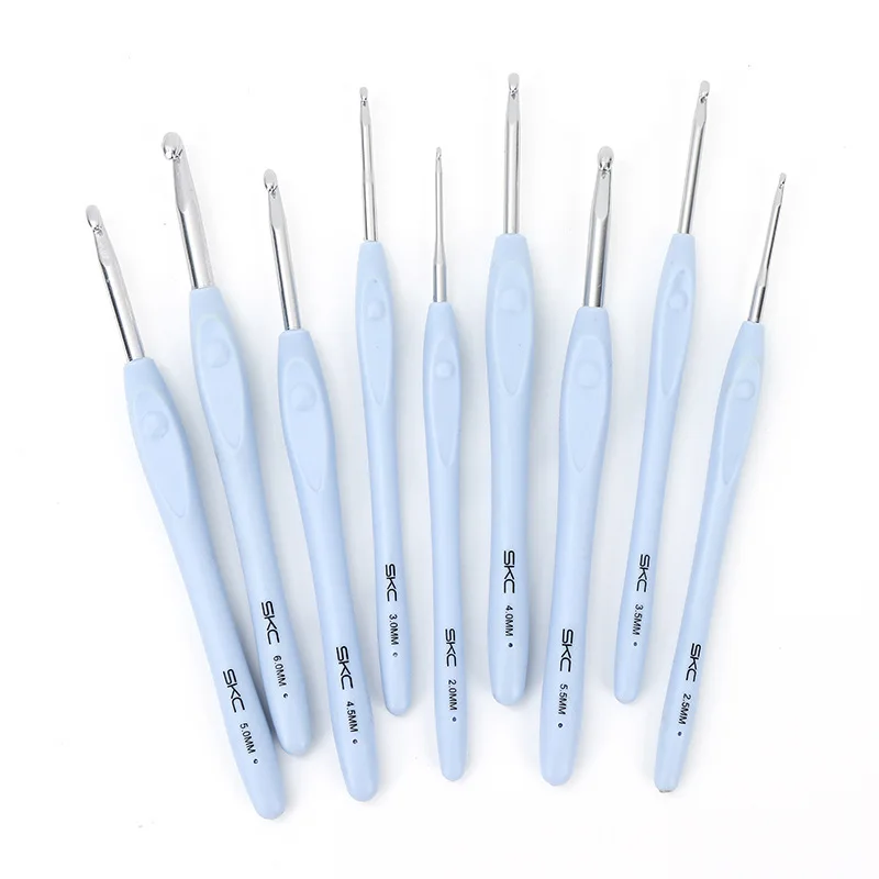 

Crochet Hook Blue Soft Shank Sweater Needle Crochet Hooks Hand Knitting Tools Woolen Needles TPR Aluminium Knit Hook Accessories