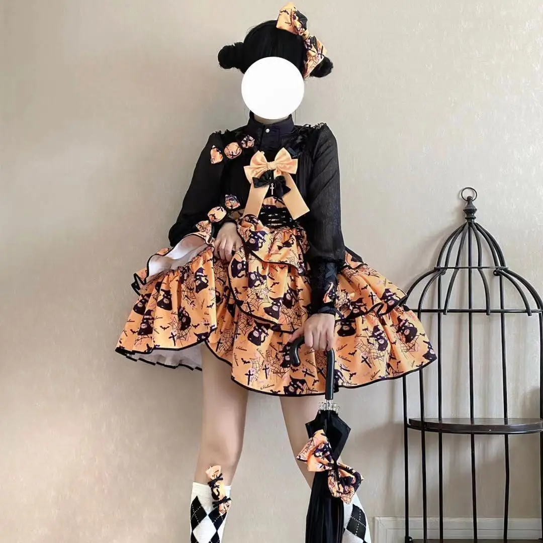 Victorian Sweet Kawaii Lolita Cat Elena Three-stage Jsk Sleeveless Bow Princess Tea Party Dresses Pink Black Purple Yellow lolita dress lolita suspender dress suspender dress
