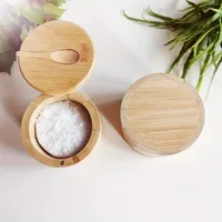Pots d'assaisonnement au sel, pot à poivre, boîte à condiments en bambou, bol de rangement, ensemble de pots, support de récipient à sucre en bois, fonction de couvercle, bols multiples 6