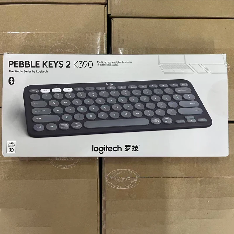 Logitech newly upgraded PEBBLE KEYS 2 K390 wireless Bluetooth keyboard is ultra-thin portable 10 customizable 79 keys