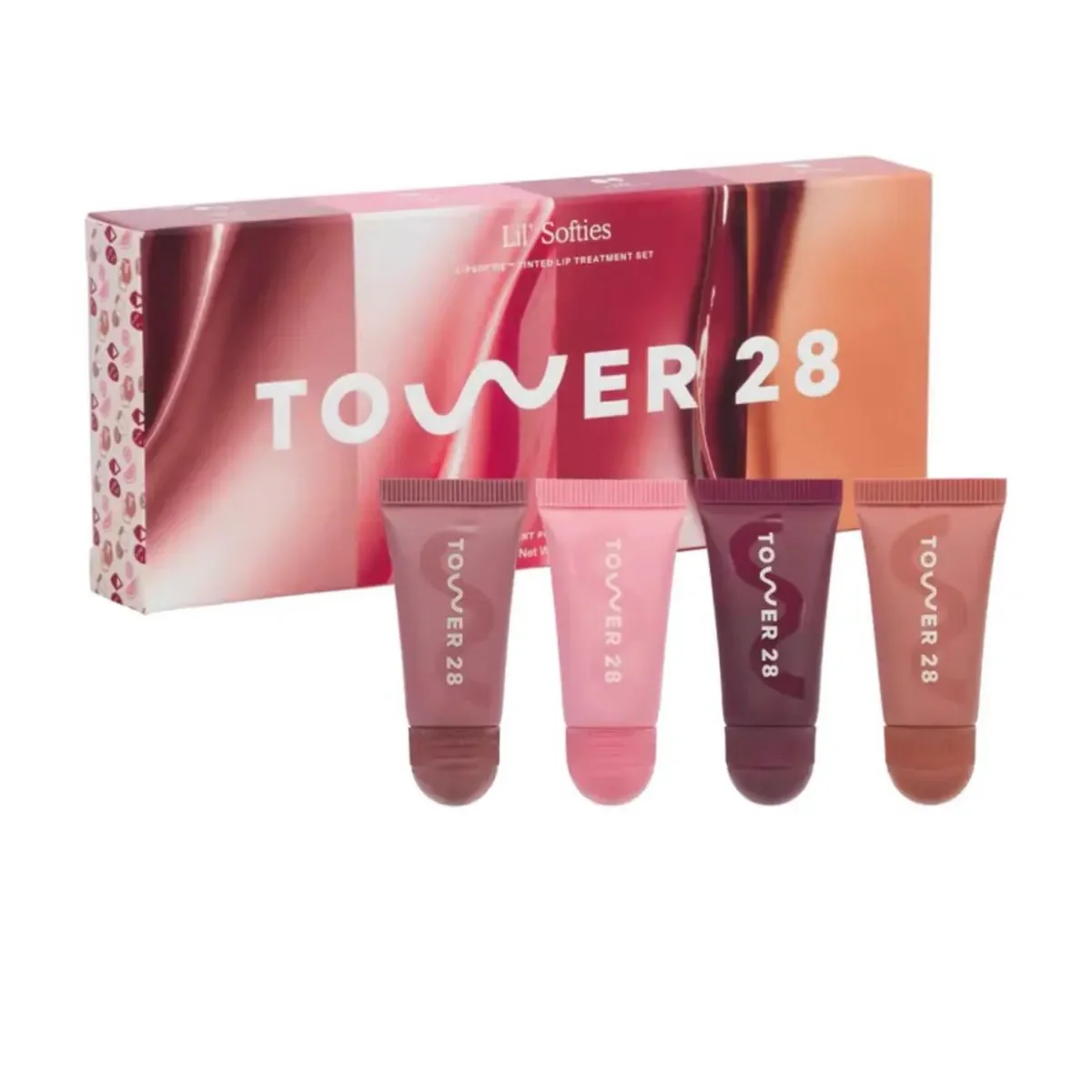 Lip Gloss Makeup Lip gloss Tower 28 Beauty Lip Softies Plumper 5g 4pcs Mini Set Liquid Lipstick Gift Box Kit Lips Cosmetics