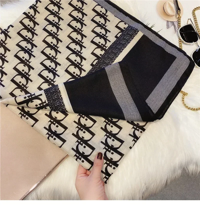 Fashion Luxury women scarves soft Letters printed silk Oversized Silk Scarf Temperament Thin Section Sunscreen Shawl รcharpes