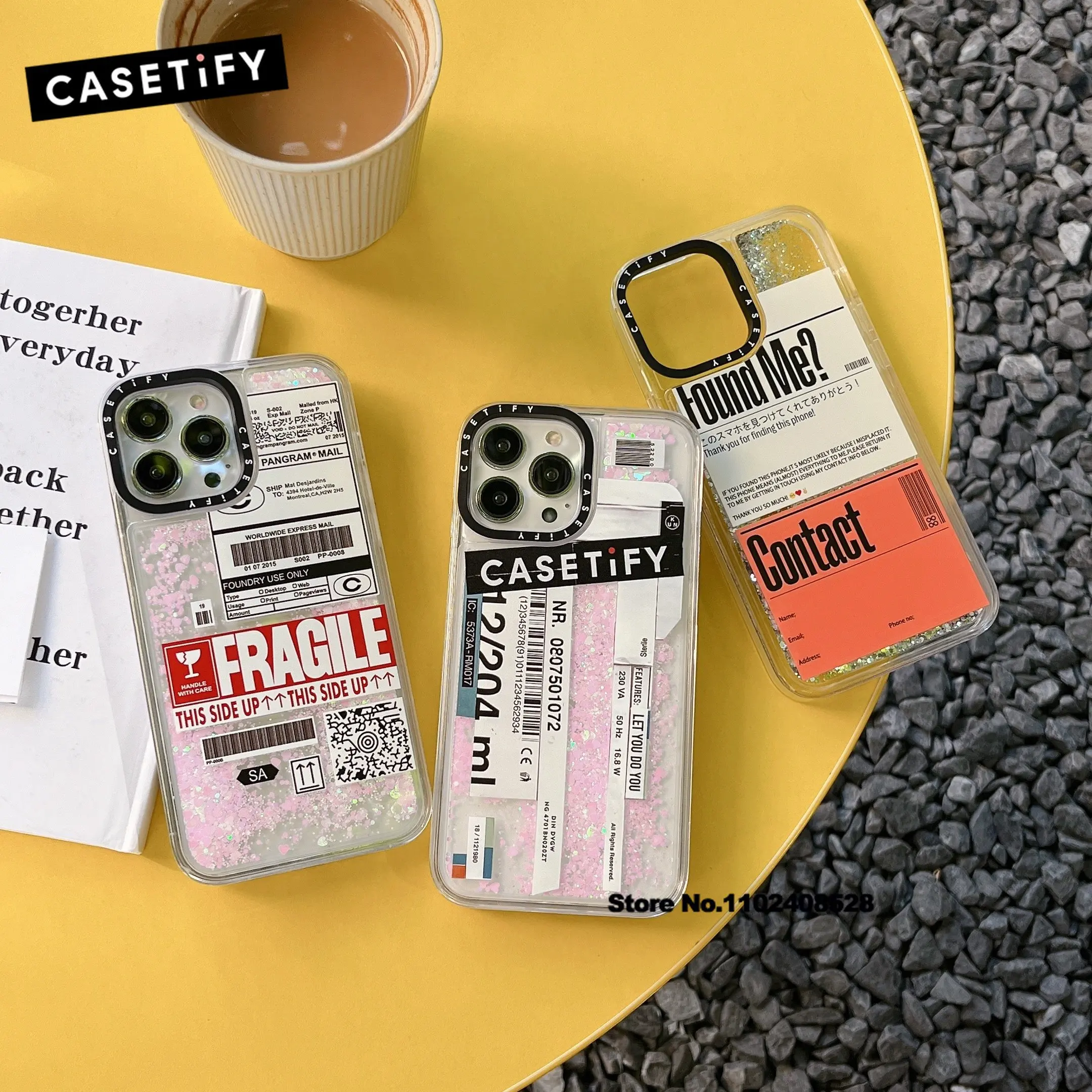 Casetify Fashion Brand Box Label Phone Case for Iphone 11 12 13 14 Pro Max Plus Transparent