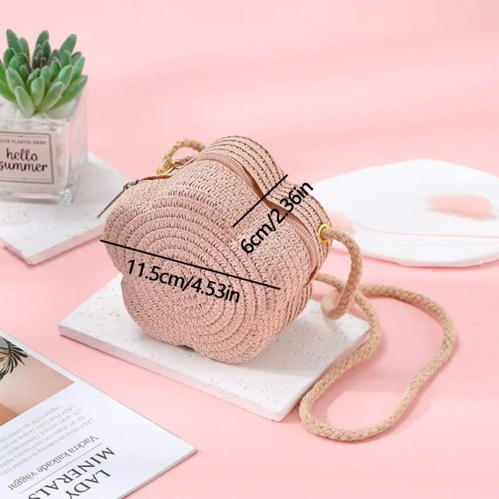 Straw Woven Crossbody Bag for Kids Travel