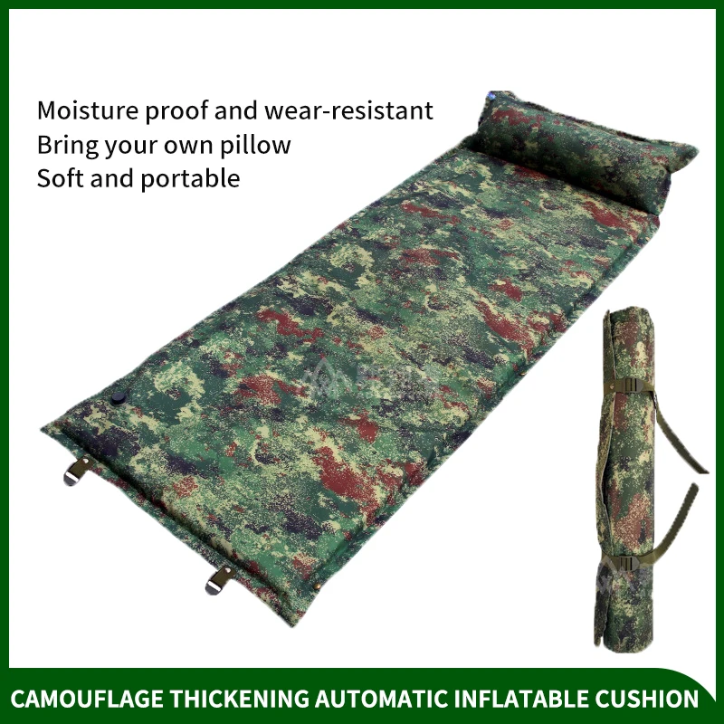 Outdoor Waterproof automatic Inflatable Camping Mattress Pad Connectable Sponge Insulated Sleeping Pad for Camping