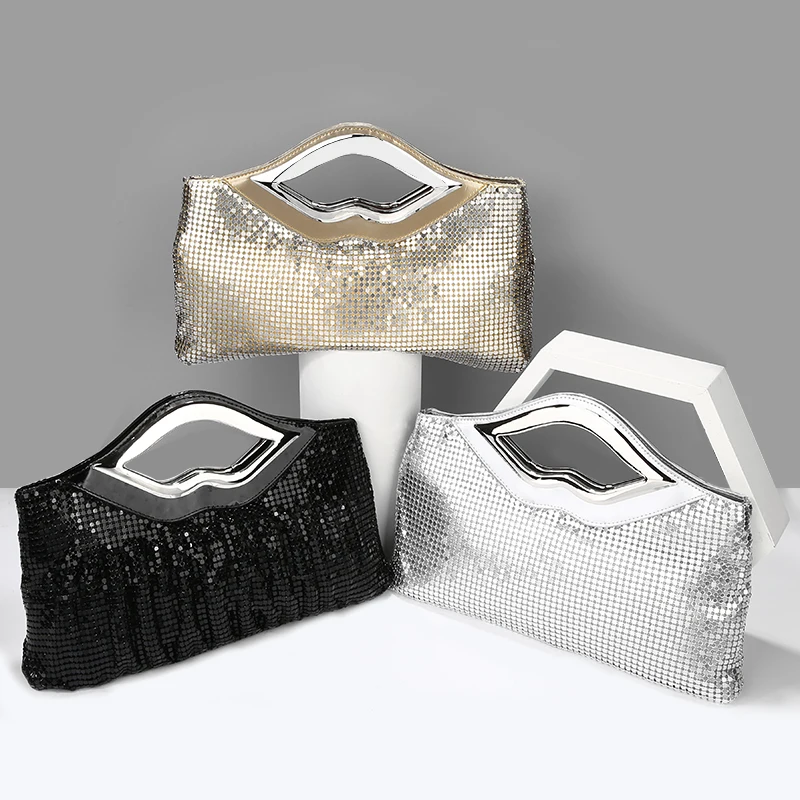 Women Handbag Women's Evening Clutch Purse and Handbag Luxury Designer Black Gold Silver Evening Bag Sequin Shoulder Bag Female Wedding Clutch