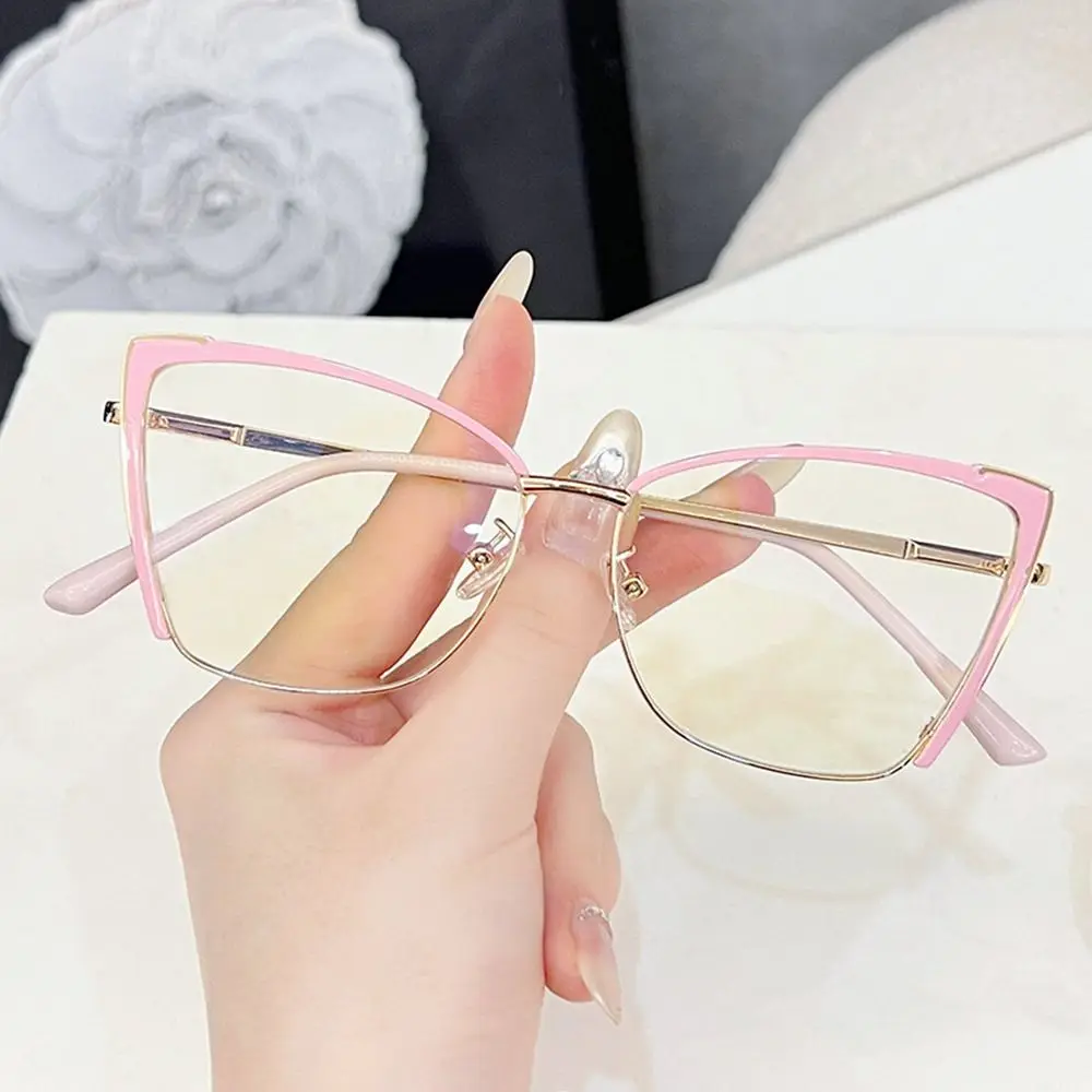 

Eye Protection Anti-Blue Light Glasses Vintage Metal Blue Ray Blocking Computer Goggles Ultralight Square Eyeglasses Men Women