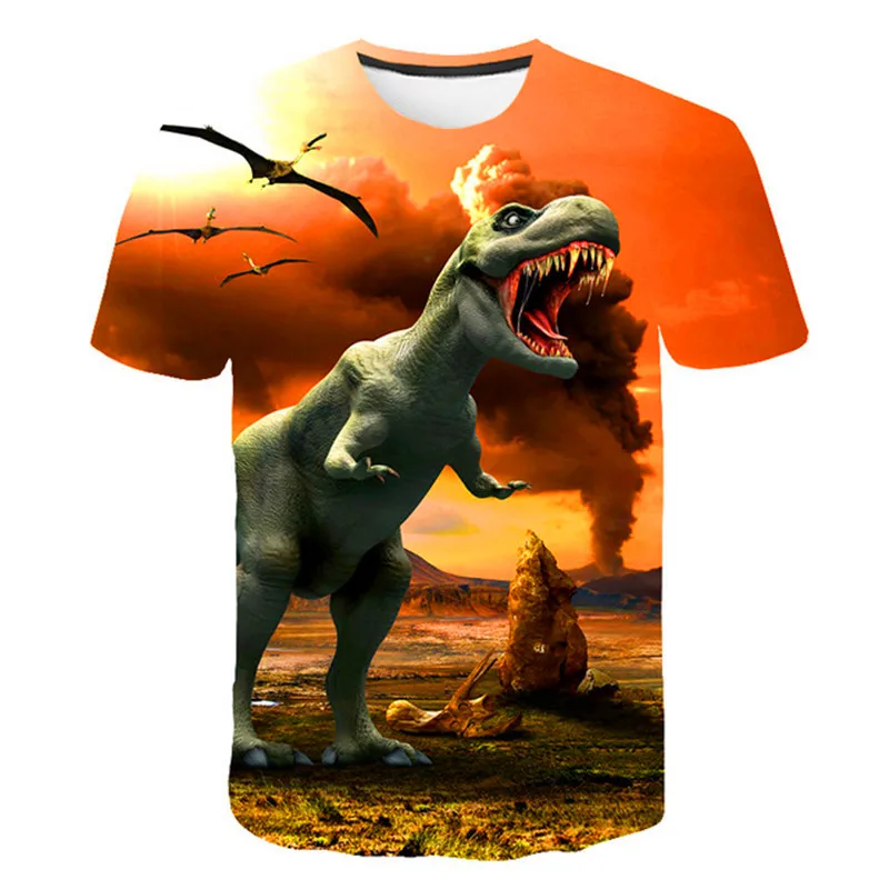 T-Shirts discount 3D Printing T-shirt Animal Dinosaur Tshirts Children's Clothing Cute Kids Sweatshirt Cartoon Short Sleeve T shirts hot sell roblox t shirt