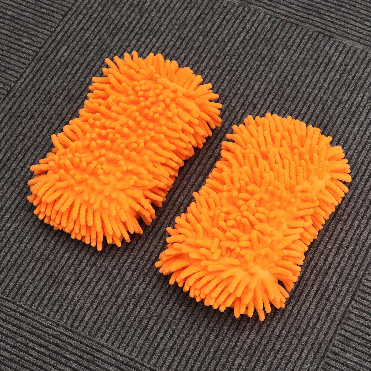 

2pcs Ultrafine Fiber Chenille Car Wash Gloves Brushes Microfiber Car Motorcycle Washer Car Care Cleaning Brushes(Orange)