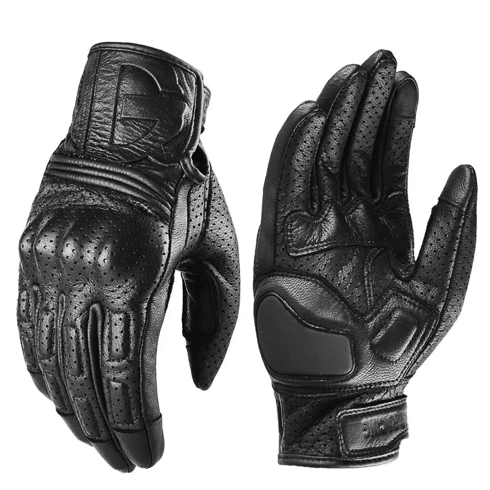 Premium Leather Touchscreen Motorcycle Gloves - Unisex Motocross Riding Gear