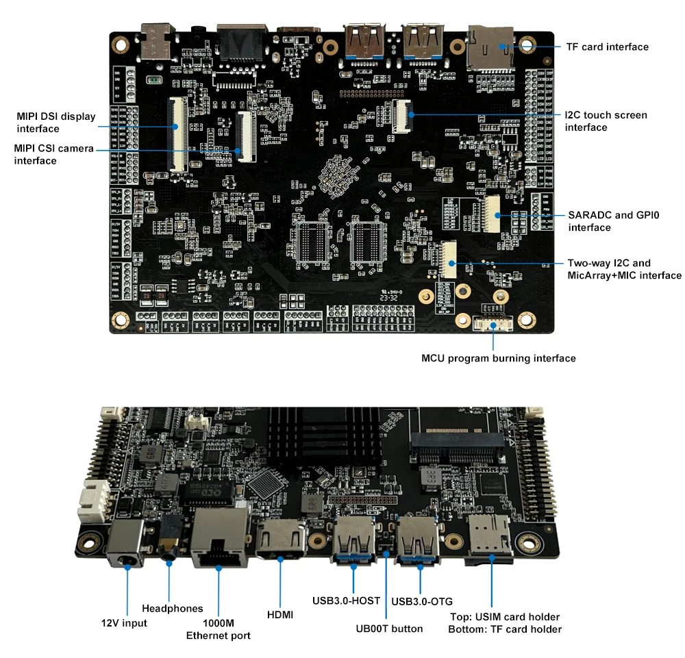RL-068Q01GN ARM Cortex A55 4-core Rockchip RK3568 Development Board Open Root Pe
