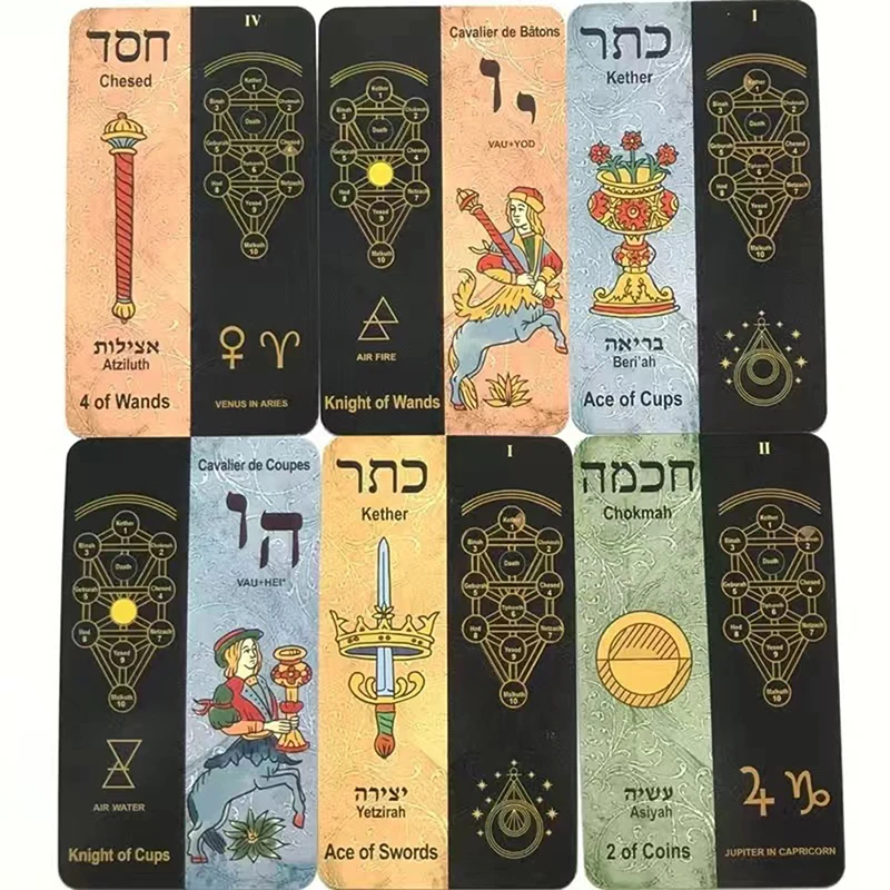 1Box 78 Cards Classic Tarot Cards Board Games Deck 5781 Kabbalistic Tarot Divination Suitable For Enthusiasts And Beginners black phnom penh tarot suit table game 12 7cm paper guide divination prediction waterproof high end astrology board game