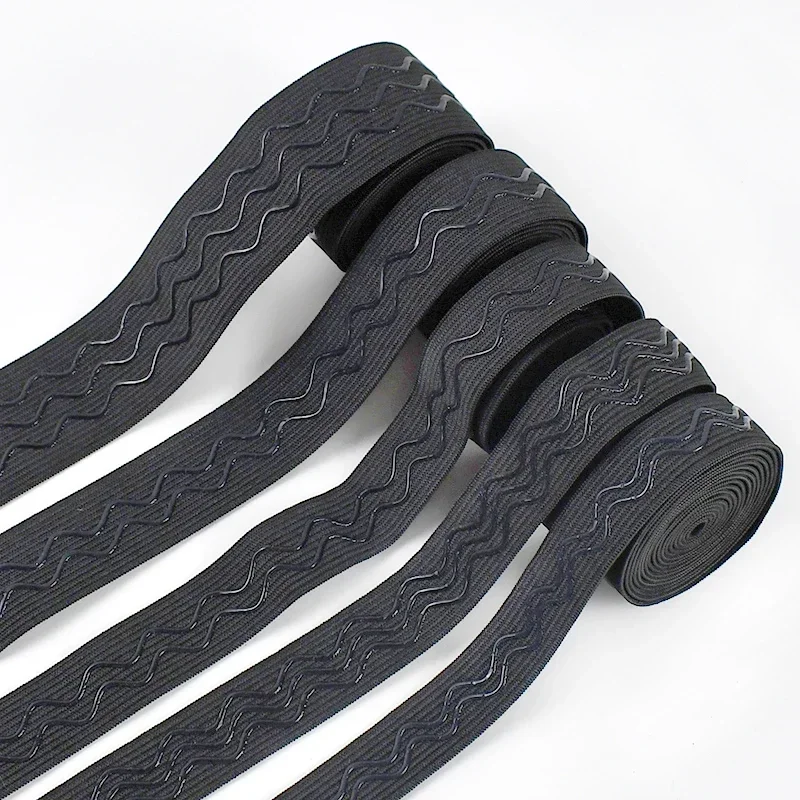 Meetee 2/4Meters 5cm Black White Nylon Polyester Non-slip Silicone Elastic  Band DIY Cloth Sewing Pants Belt Stretch Bands EB038