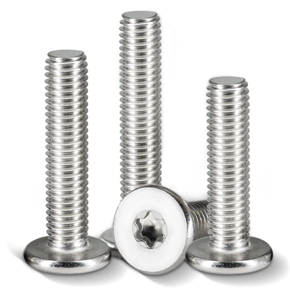 Six Lobe Torx Screw M1.6 M2 M2.5 M3 M4 M5 M6 M8 CM Ultra Thin Super Low Flat Wafer Head Screw 304 Stainless Steel Digital Bolt 10Pcs