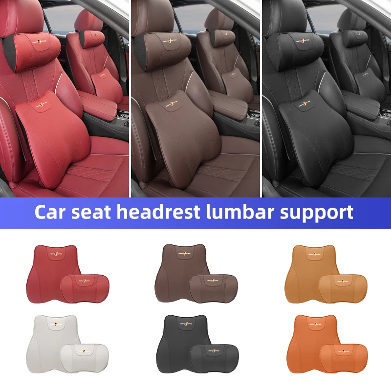 범용 자동차 머리 받침 요추 지지대 쿠션, PU 메모리 폼, 자동차 머리 목 허리 베개, BMW G30 G20 F30 F10 X1X2 X3X4X5X6X7 