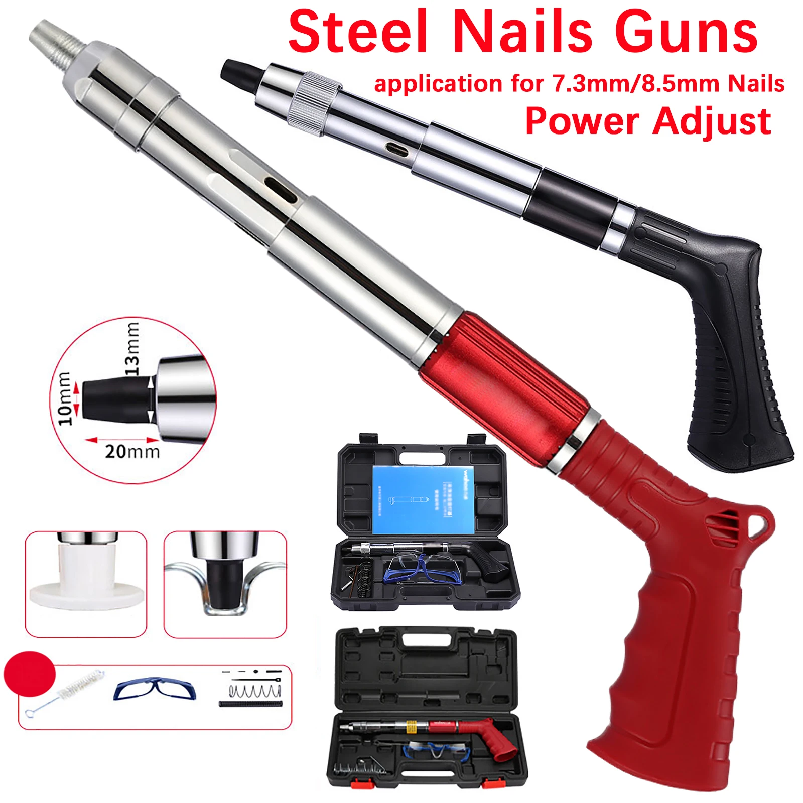 

4 Levels Adjust Power Tools Steel Nails Guns Rivet Tool Wall Wire Slotting Device Decoration Rivet Tufting Gun Home Improvement