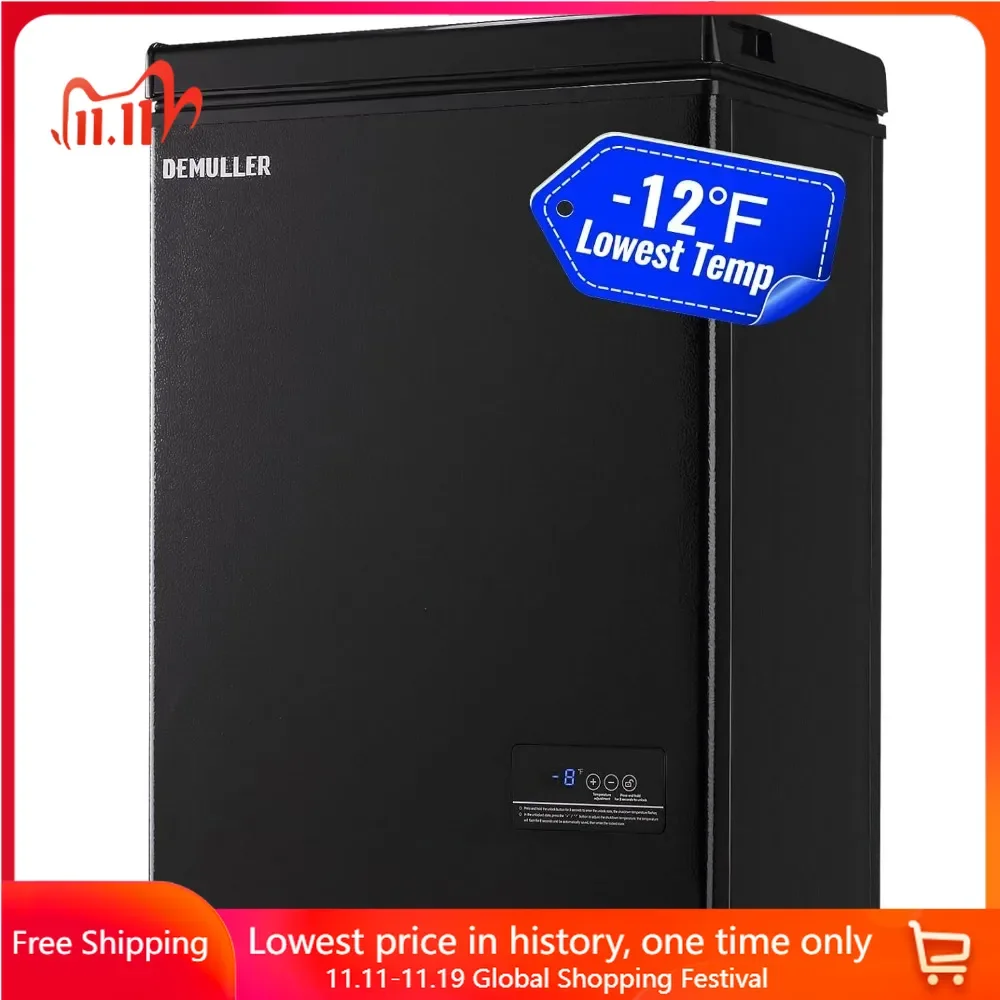 3.5 Cu.ft Chest Freezer with Electronic Panel, Accurate Temperature Display to 1 ℉, Compact Size Small Freezer for Any Space