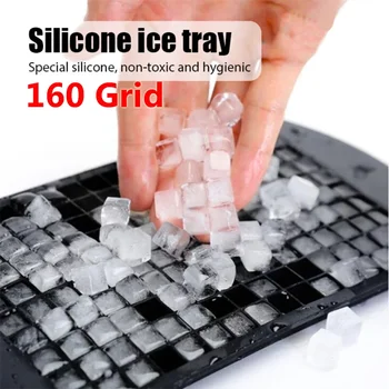160 Grid Mini Silicone Ices Tray Ice Cubes Foldable Popsicle Mold Ice Grid Tray Small Square Mold Ices Maker Silicone Mold 2