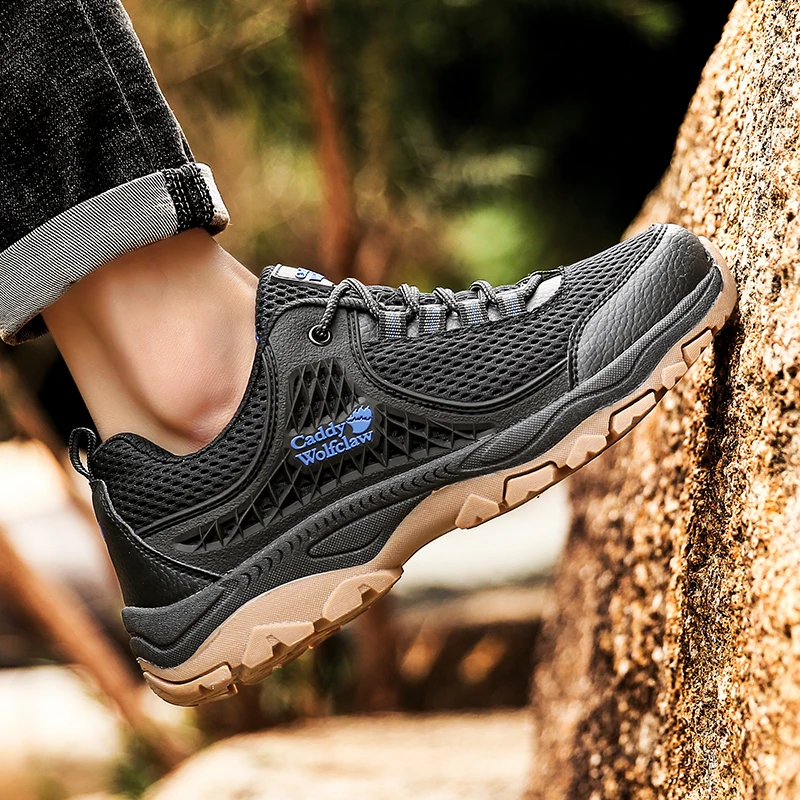 Male Sneakers Military Man Tactical Boots Outdoor Mountain Hiking Trekking Shoes Breathable Mesh Anti Slip Work Safety Shoes