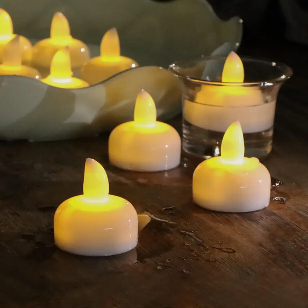 

1 Set Flameless LED Tea Light Candles Warm White Battery Operated Tealight Candles for Holiday Home Party