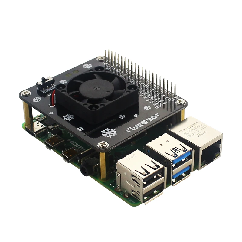 Raspberry pi Modelo b Gpio Extenstion Placa Interruptor Ventilador de Refrigeração Chapéu com Led Azul Único Ventilador Duplo para Raspberry pi 4b 3b Mais 3b - Imagem 6