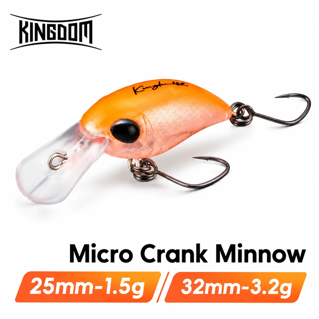 Kingdom Small Crank Minnow 1,5 g 25 mm 3,2 g 32 mm schwimmender Mini-Kunstköder mit Einzelhaken, harter Wobbler zum Angeln auf Barschforellen